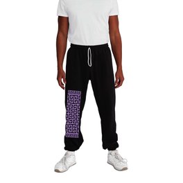Greek Key (Lavender & Black Pattern) Sweatpants