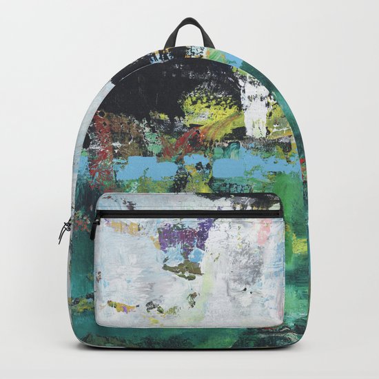 Aloe Abstract Painting Green Backpack
