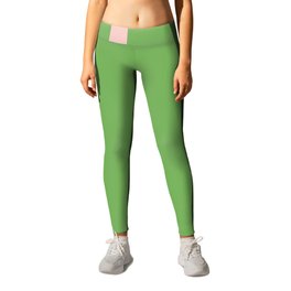 Double Stripe Minimal Lime Green and Pink Leggings
