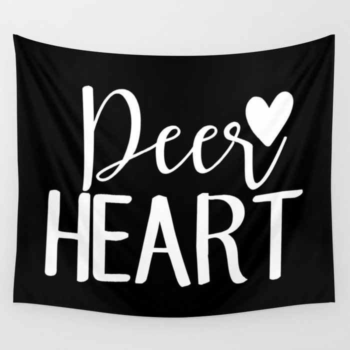 Deer Heart Valentine's Day Wall Tapestry