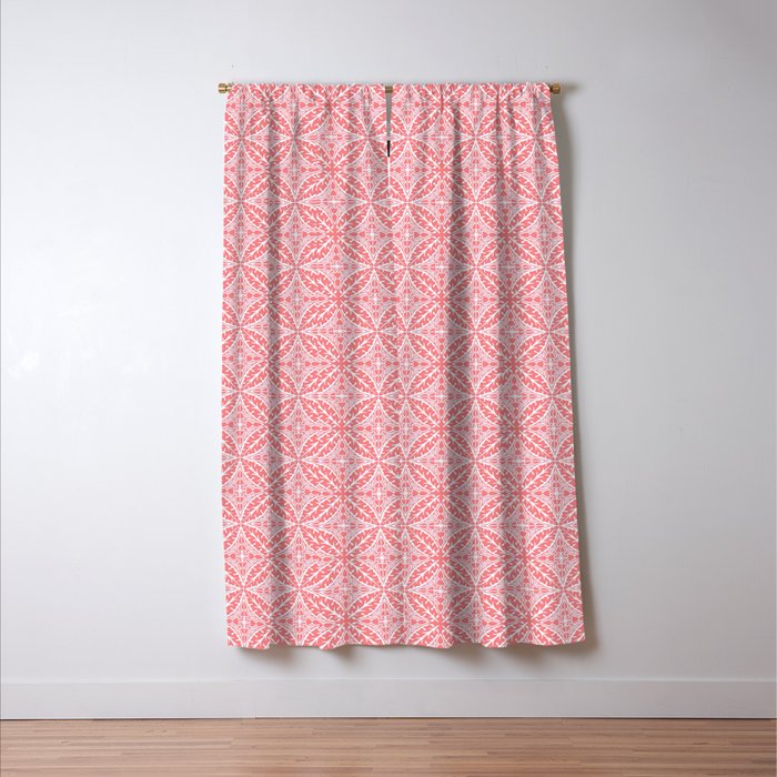 Moroccan Tile Pattern C Pink And White Blackout Curtain By Mmgladn10