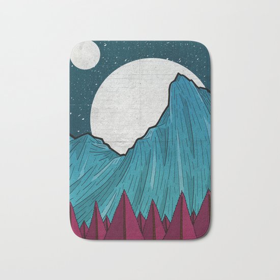 Two moons over the mountain Bath Mat