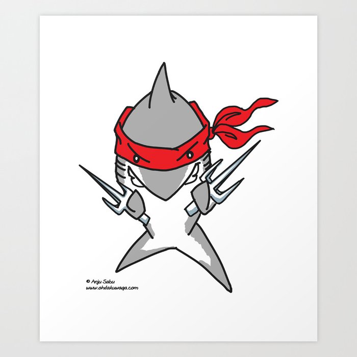 Ninja Shark Art Print