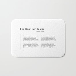 The Road Not Taken by Robert Frost Bath Mat | Poet, Literary, Poetry, Robertfrost, Graphicdesign, Wild, Literature, Woods, Poetic, Wanderlust 