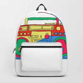 unrequited Backpack | Digital, Music, Drawing, Boombox, Multicolor, Color, Typography, Pen, Illustration, Stereo 