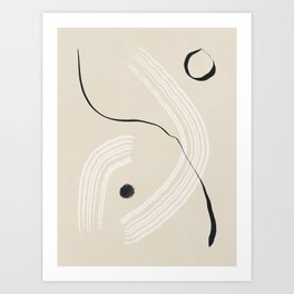Abstract neutral line art minimalist Art Print