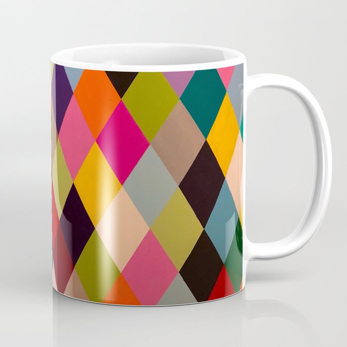 Hard Edge Diamonds Multi Color Coffee Mug