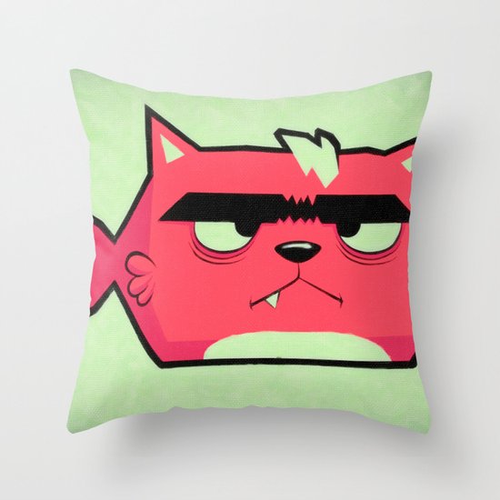 Cat-Fish Throw Pillow