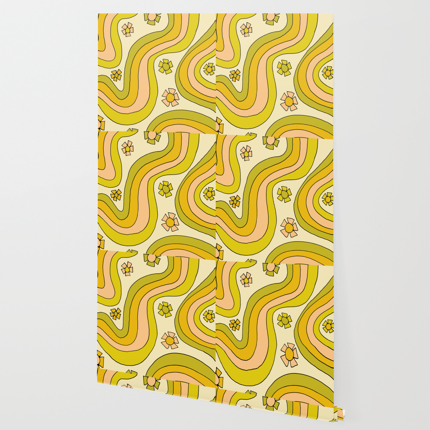 Groovy Rainbow Flower Power Wallpaper Vibes Wallpaper By