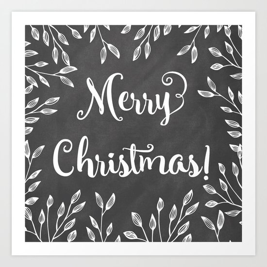 Monochrome Christmas Art Print