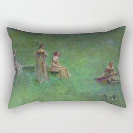 The Lute by Thomas Dewing Rectangular Pillow