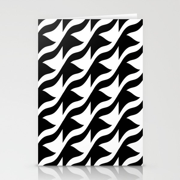 BLACK AND WHITE Geometric Pattern Background Stationery Cards