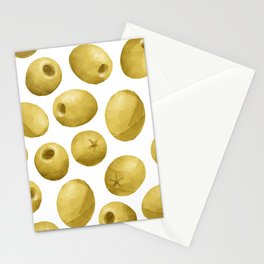 Green olive watercolor seamless pattern Stationery Card