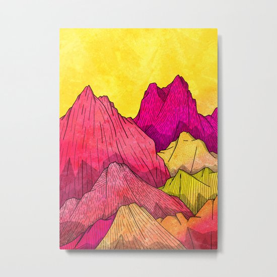 Heat Wave Mountains Metal Print