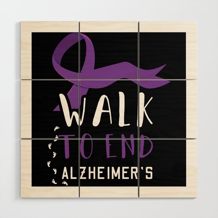 Walk To End Alzheimer Alzheimer's Awareness Wood Wall Art