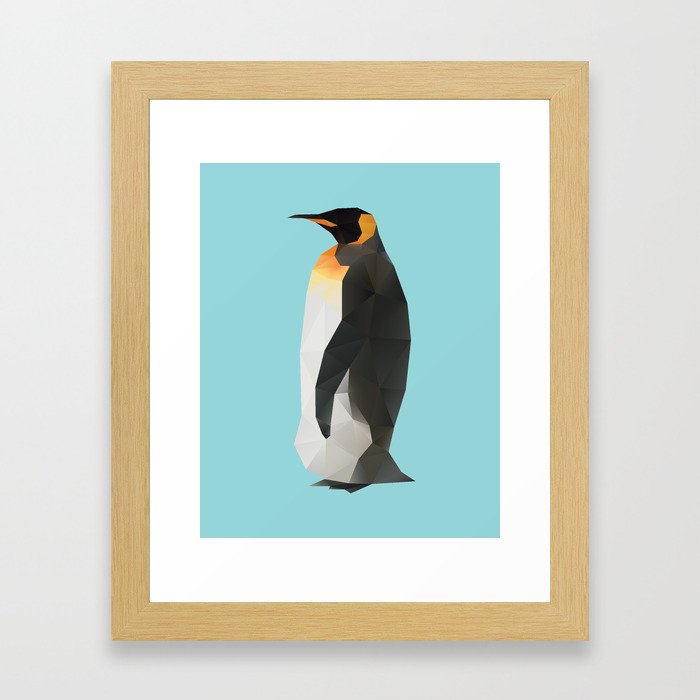 King Penguin Polygon art Framed Art Print