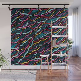 Rainbow ribbons pattern, colorful galaxy stripes Wall Mural