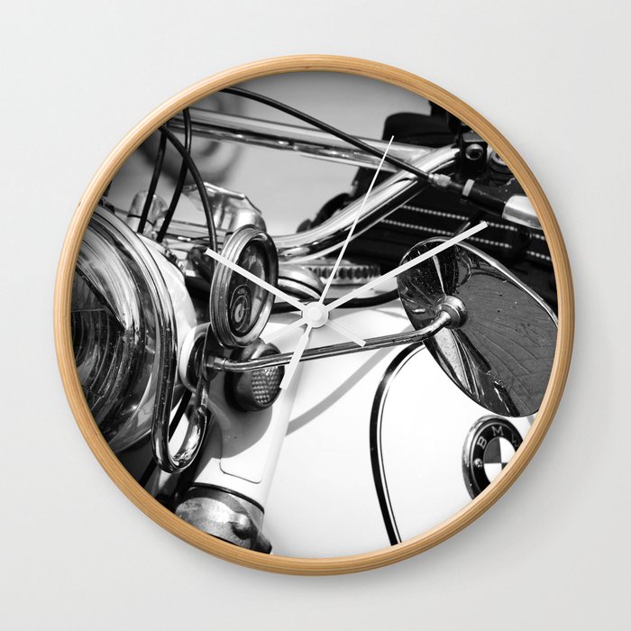 Motorcycle Vintage - B&W Wall Clock