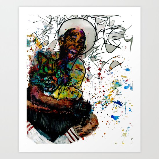Tyler and Tron Cat Art Print