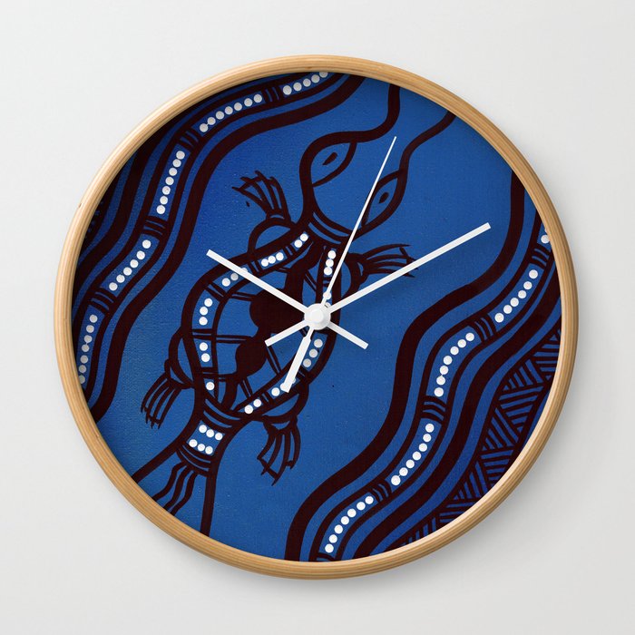 Authentic Aboriginal Art - Platypus (2022) Wall Clock