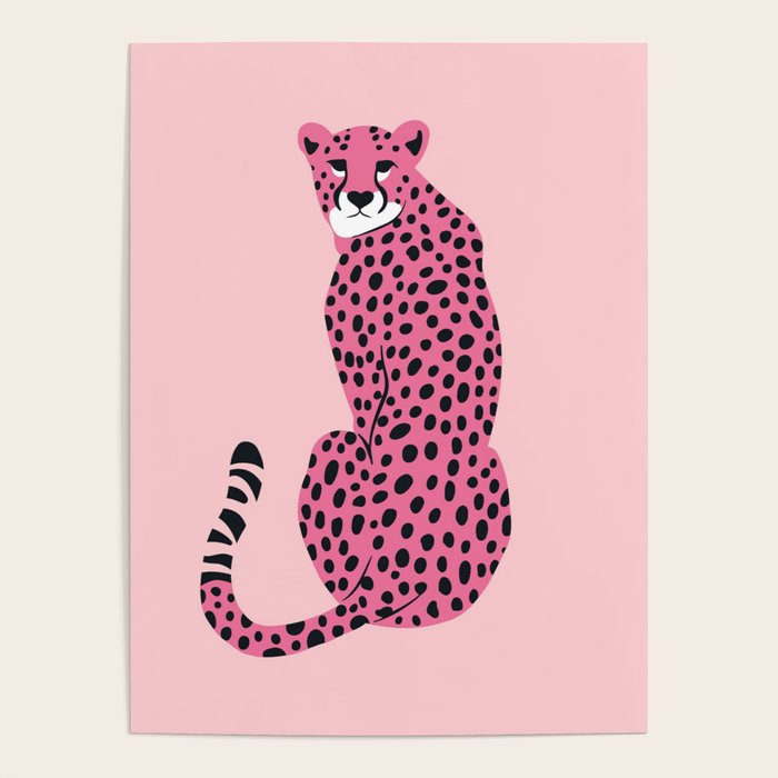 『 Pink cheetahs 』by Ally 20*20cm Cute Fierce Pink Cheetah Poster by Pink Aesthetics by SB
