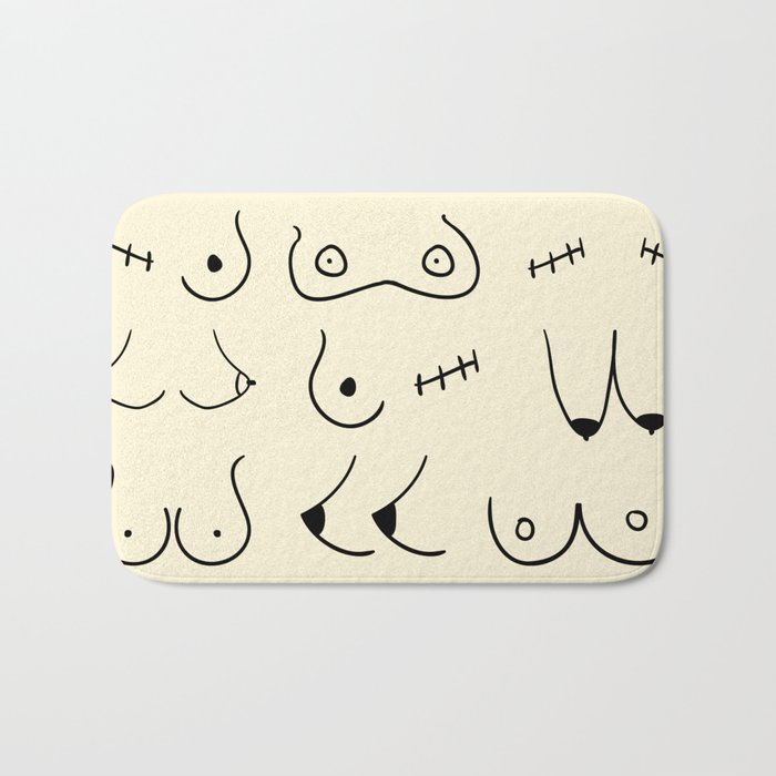 Boobs Doodle | Feminism  Bath Mat
