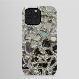 An Explosion of Sparkly Silver Glitter, Glass and Mirror iPhone Case