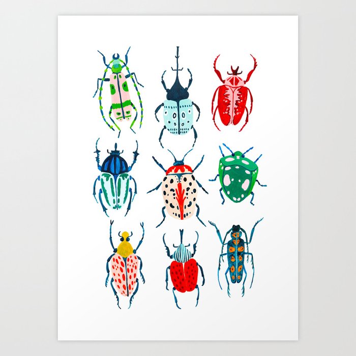 Garden Beetles Art Print