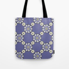 Purple Nine-Pointed Flower Pattern Tote Bag