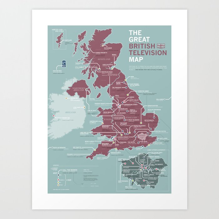 The Great British Television Map Art Print