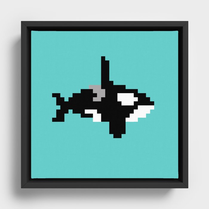 8-bit Orca Framed Canvas
