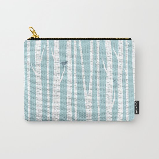 Birch Trees with Bird Carry-All Pouch