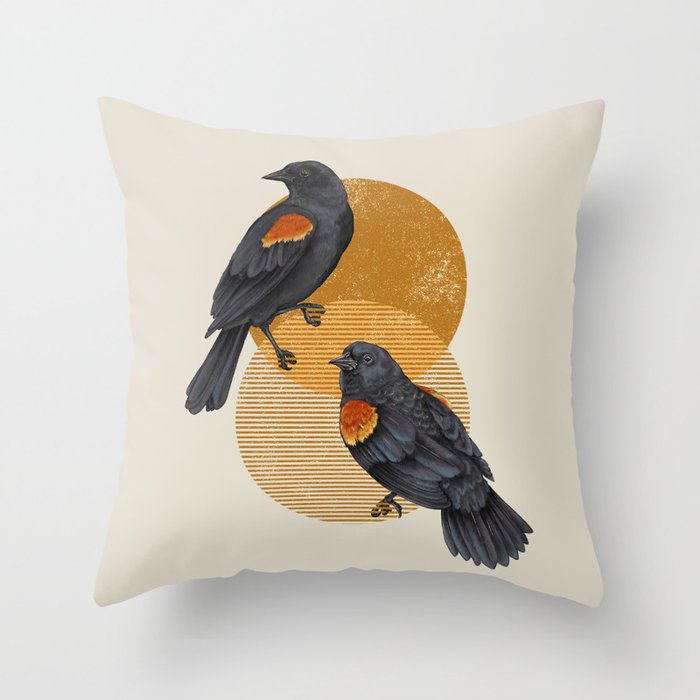 Red-Winged Blackbirds 1 Throw Pillow