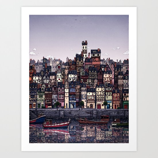 Fishing Village Art Print