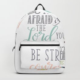 Joshua 1:9 Christian Bible Verse Typography Design Backpack