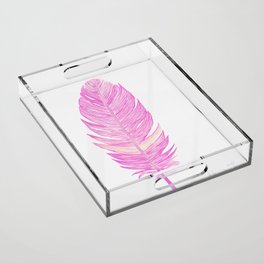 Pink feather Acrylic Tray