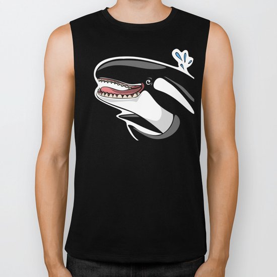Happy Killer Whale Orca Biker Tank