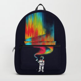 Space vandal Backpack | Space, Painting, Pop Surrealism, Surrealism, Astronaut, Spraypaint, Nature, Astronomy, Illustration, Colorful 