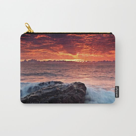 Sea water sunrise red Carry-All Pouch