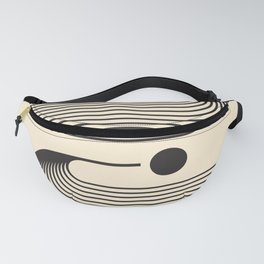 Abstraction_SUN_WAVES_OCEAN_BLACK_LINE_BEACH_POP_ART_0425A Fanny Pack