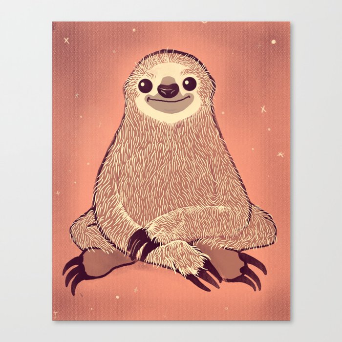 Sitting Sloth Canvas Print