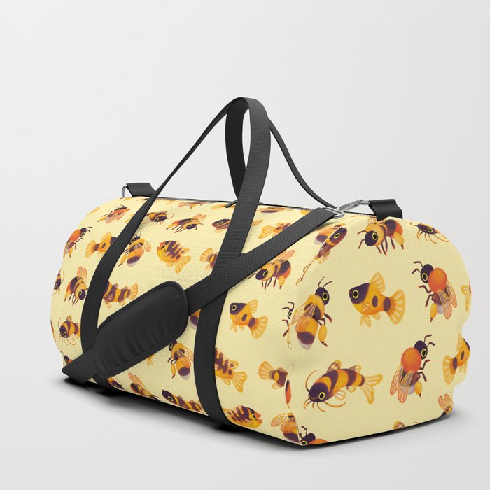 Bumblebee and fish Duffle Bag by pikaole