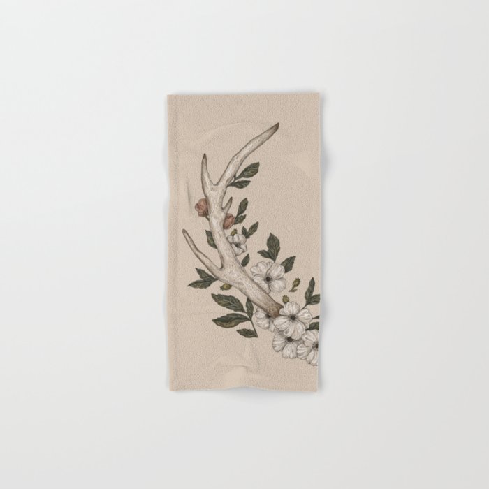 Floral Antler Hand & Bath Towel