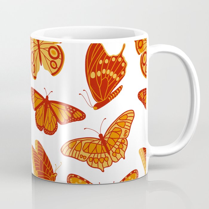 Texas Butterflies – Orange and Yellow Pattern Coffee Mug