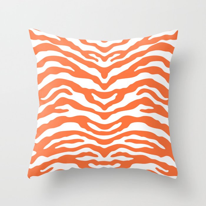 Zebra Wild Animal Print Orange Throw Pillow