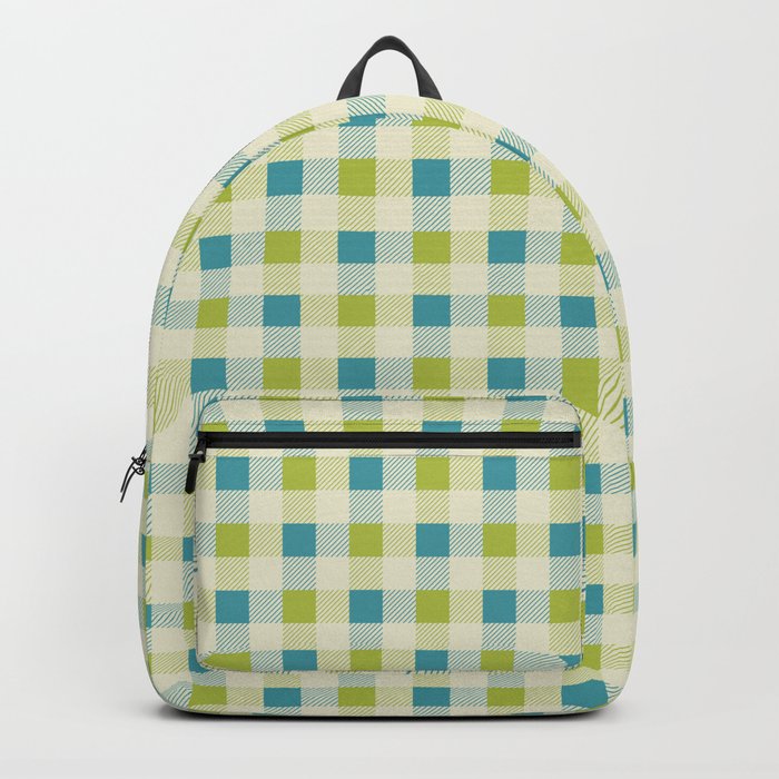 Cute Colorful Plaid (Green & Dark Teal) Backpack