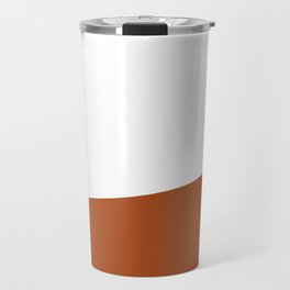 Stripe Block (burnt orange/white) Travel Mug
