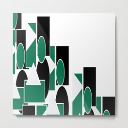 Retro Shapes geometric minimal abstract nr 7635 Metal Print | Circles, Geometry, Happy, Yoga, Geometric, Minimal, Creative, Shapes, Aesthetic, Modern 