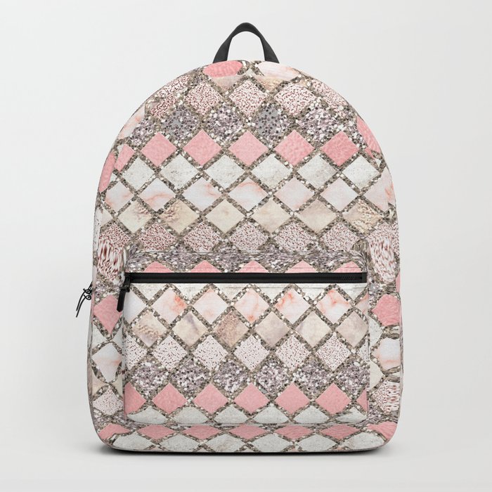 Marble rose gold backpack clearance
