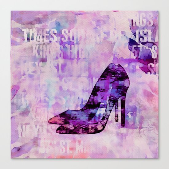 High heel female shoe watercolor art Canvas Print